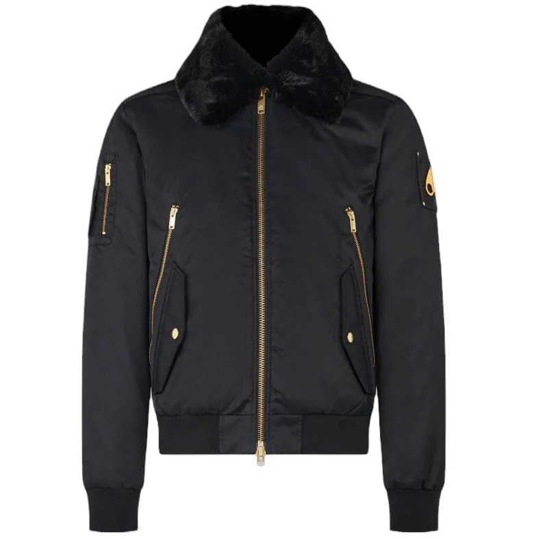 Moose Knuckles Gold Series Courville Bunny Bomber Jacket (Black) - Image 4