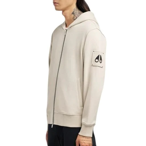 Moose Knuckles Hartsfield Zip Up Hoodie (Alabaster) M35MS609-1705 - Image 2