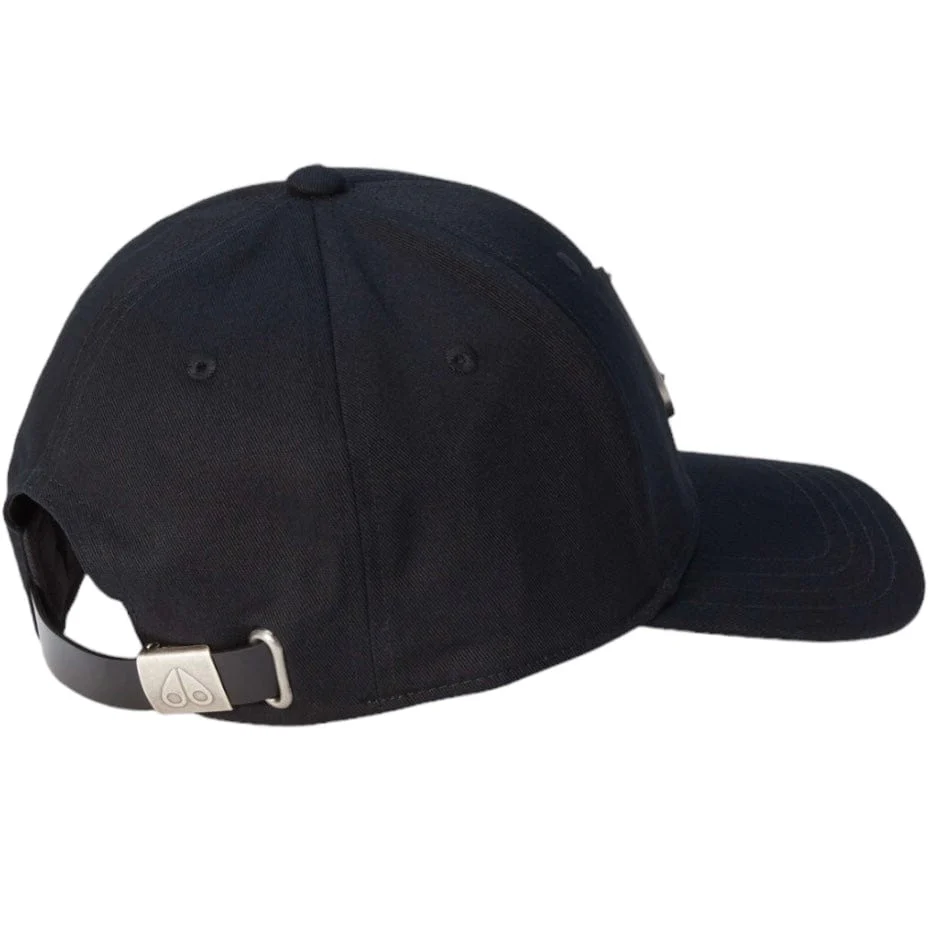 Moose Knuckles Logo Icon Cap (Black/Nickel Logo) M31MA534 - Image 3