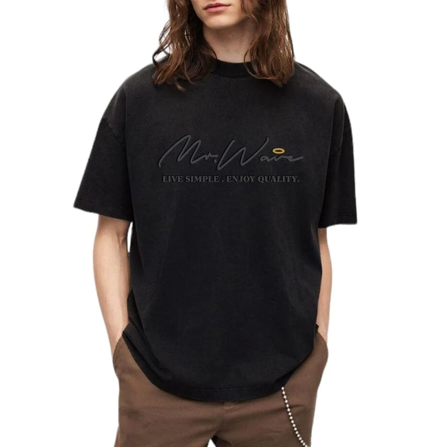 Mr.Wave Embossed Wave Tee (Black) - Image 3