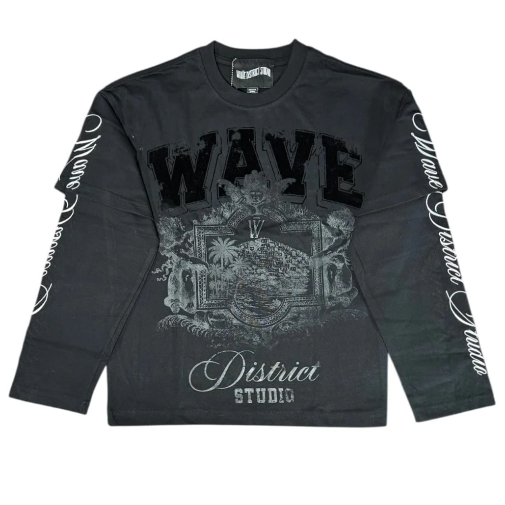 Mr. Wave Picasso Long Sleeve Layered Tee (Black) WDS-2LS007R