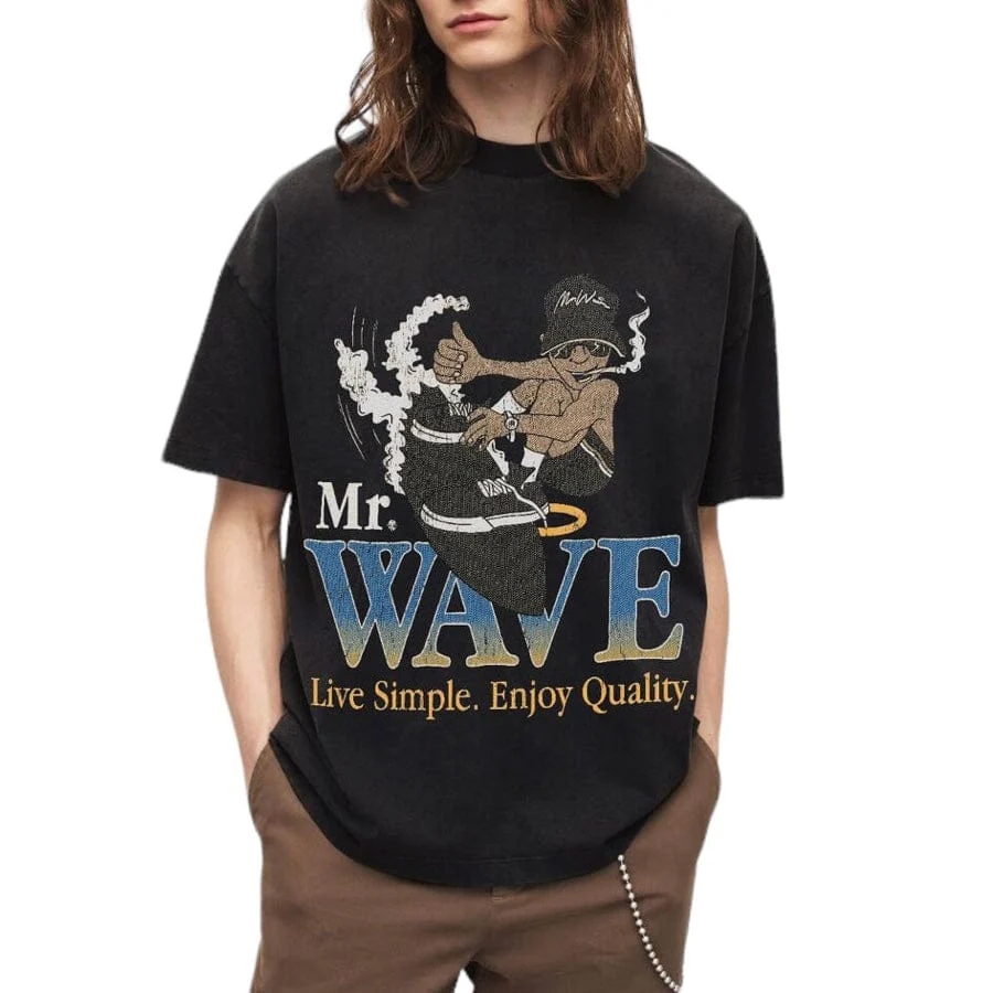 Mr.Wave Wave Surfur Tee (Black) - Image 3