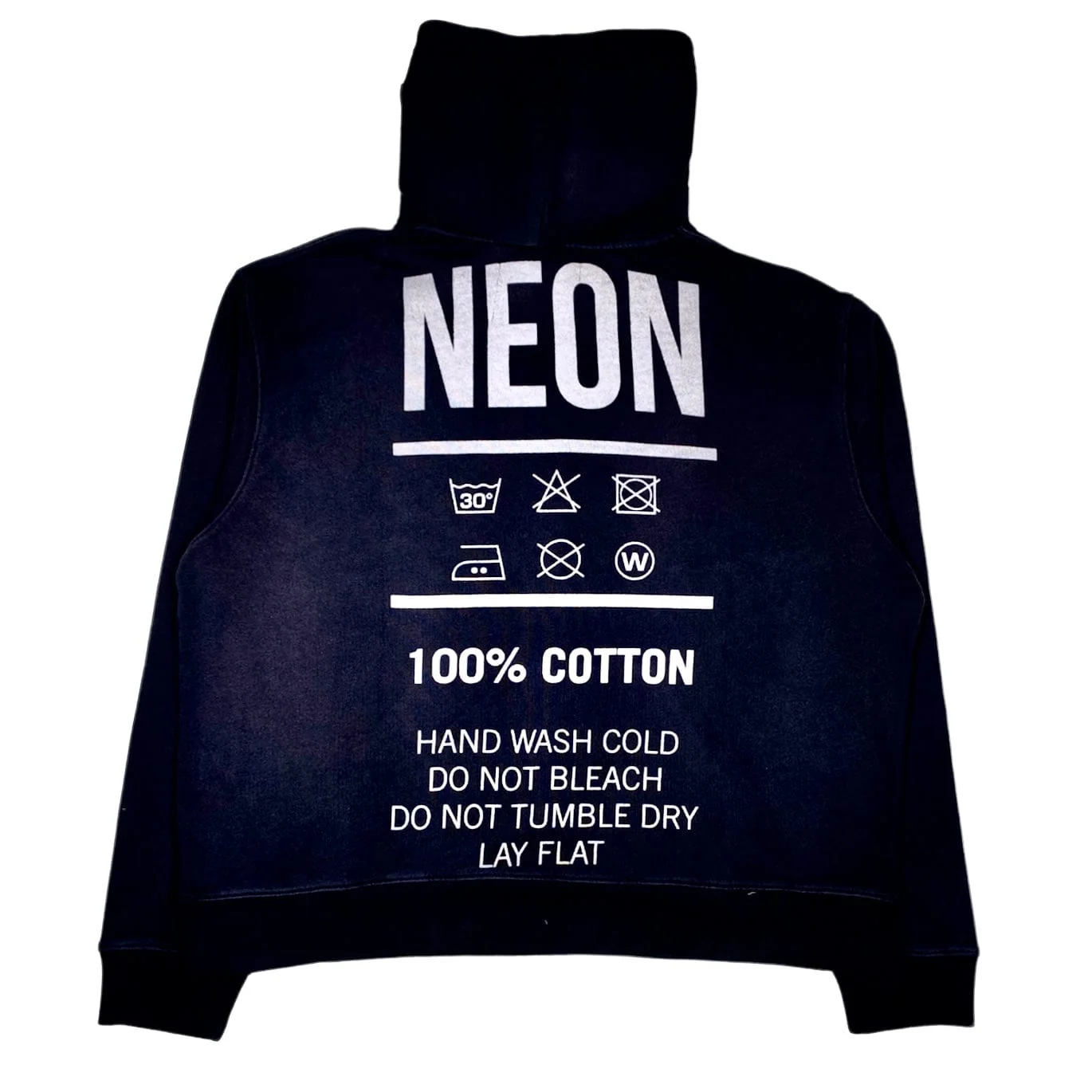 Neon Denim Care And Content Hoodie (Black) STH-115 - Image 2