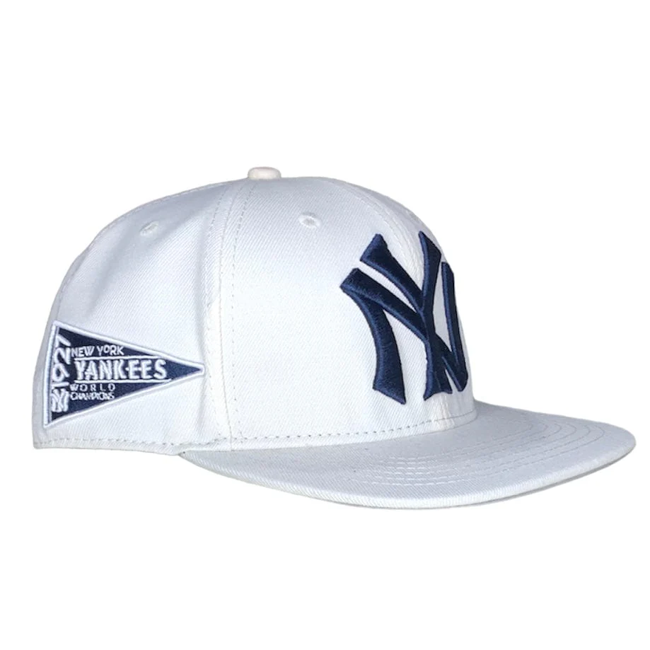 New York Yankees Retro Classic Wool Snapback Hat (Eggshell) - Image 2