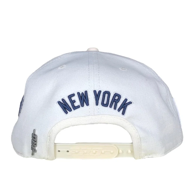 New York Yankees Retro Classic Wool Snapback Hat (Eggshell) - Image 3