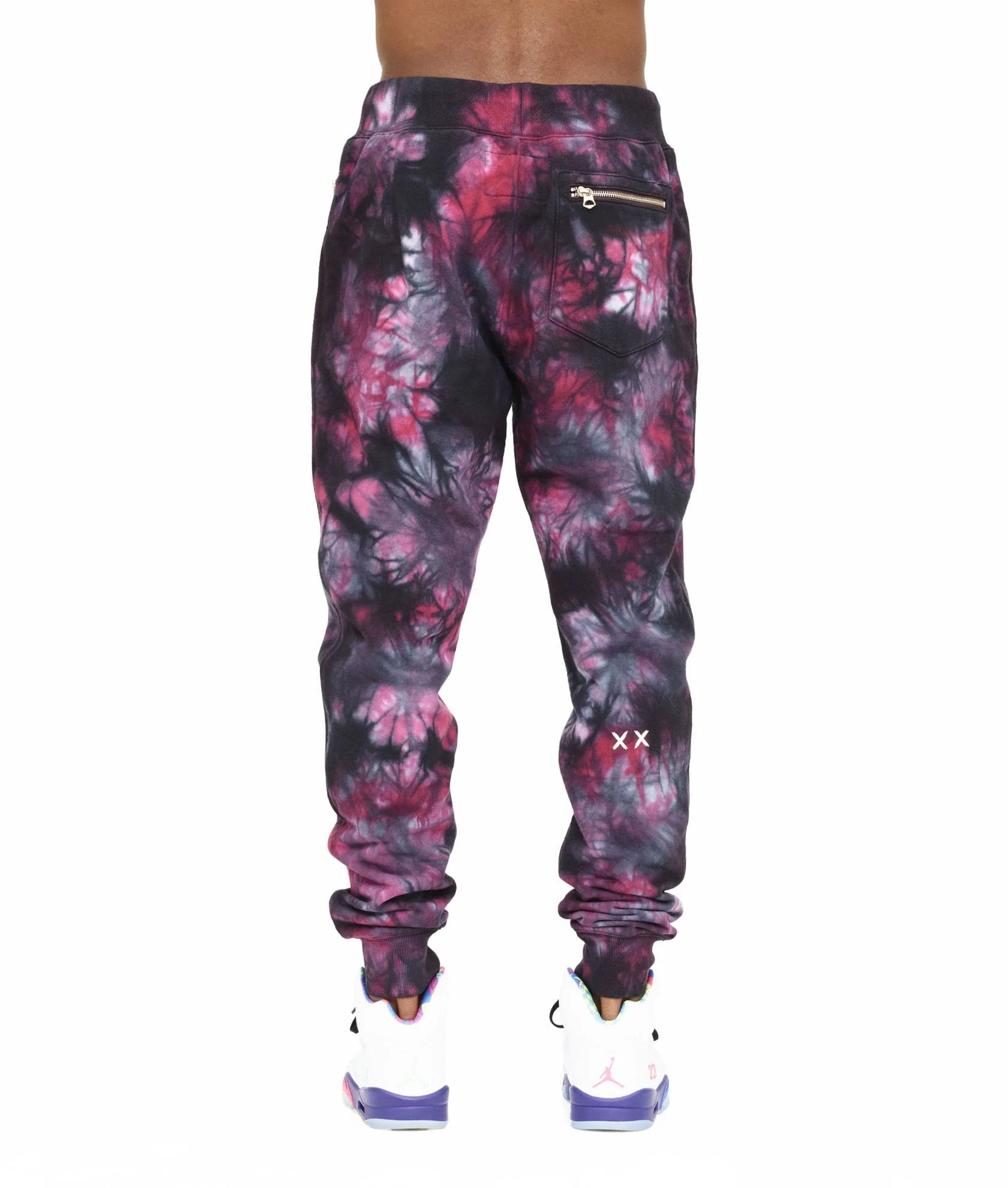 NOVELTY SWEATPANT IN MERLOT TIE DYE - Image 2
