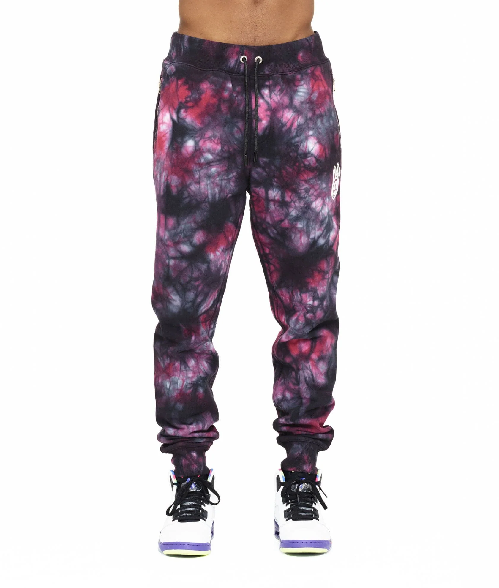 NOVELTY SWEATPANT IN MERLOT TIE DYE - Image 3