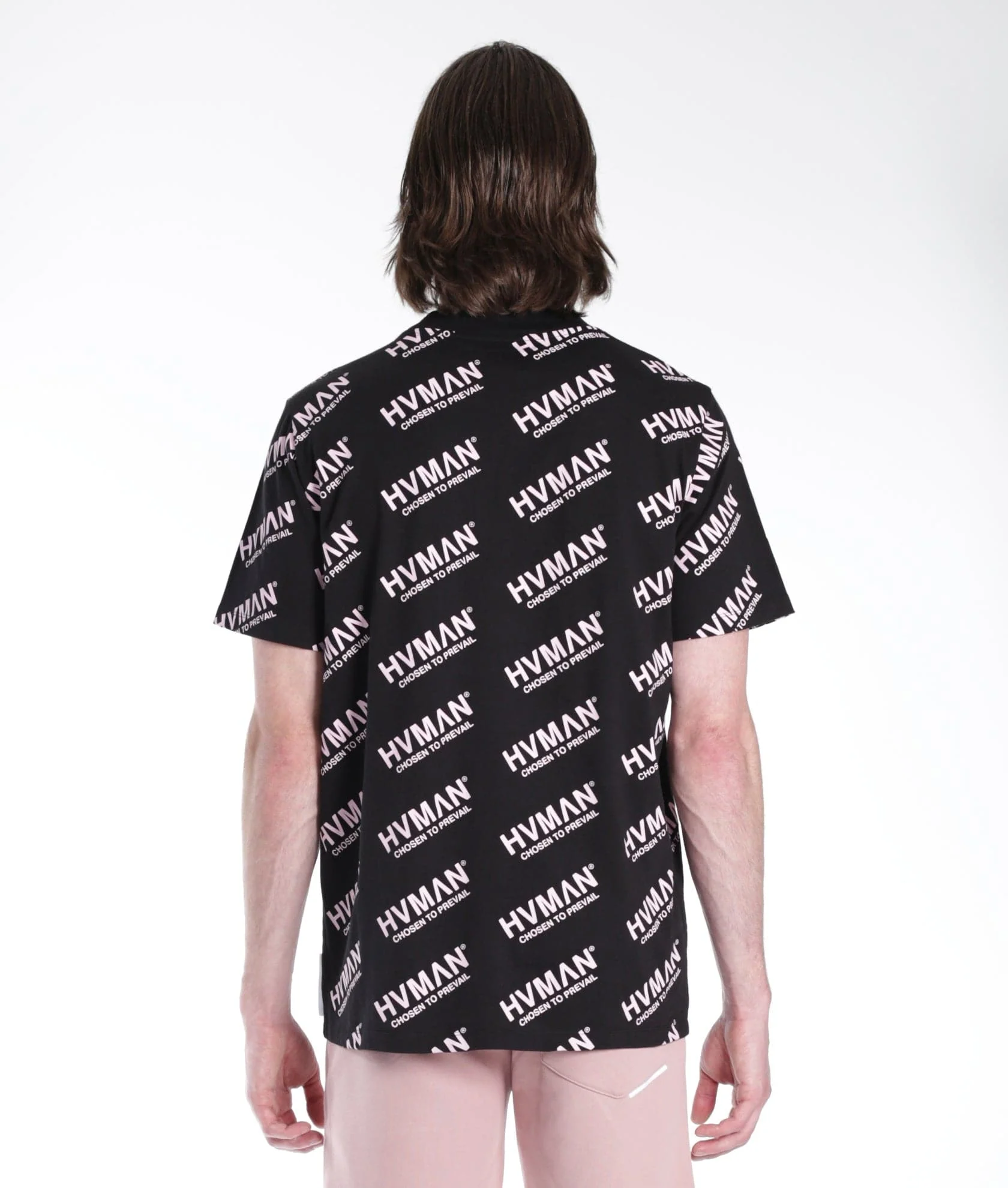 NOVELTY TEE REPEAT IN BLACK & DUSTY PINK LETTERING - Image 3