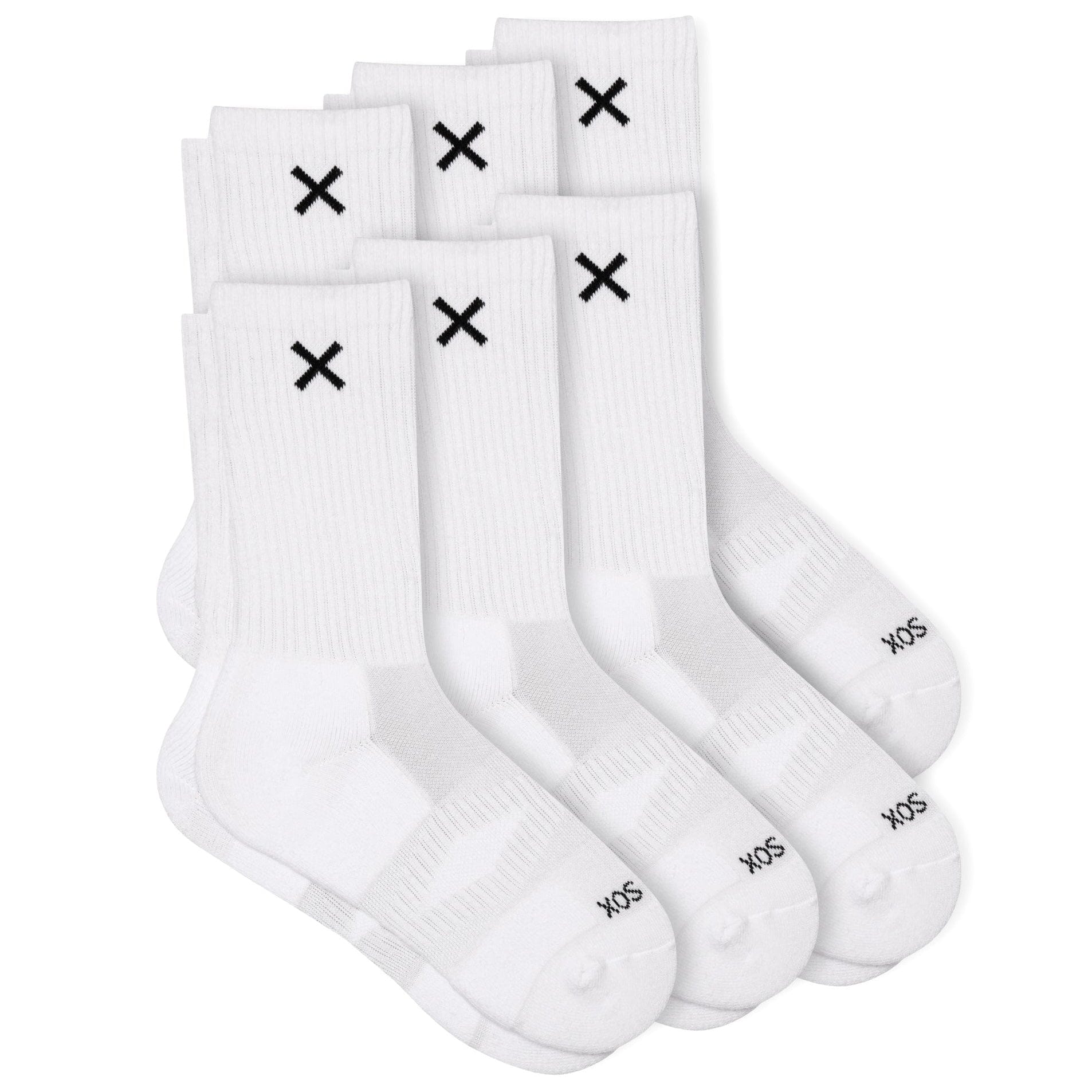 Odd Sox Basix Crew Socks (White) 6-Pack - Image 2