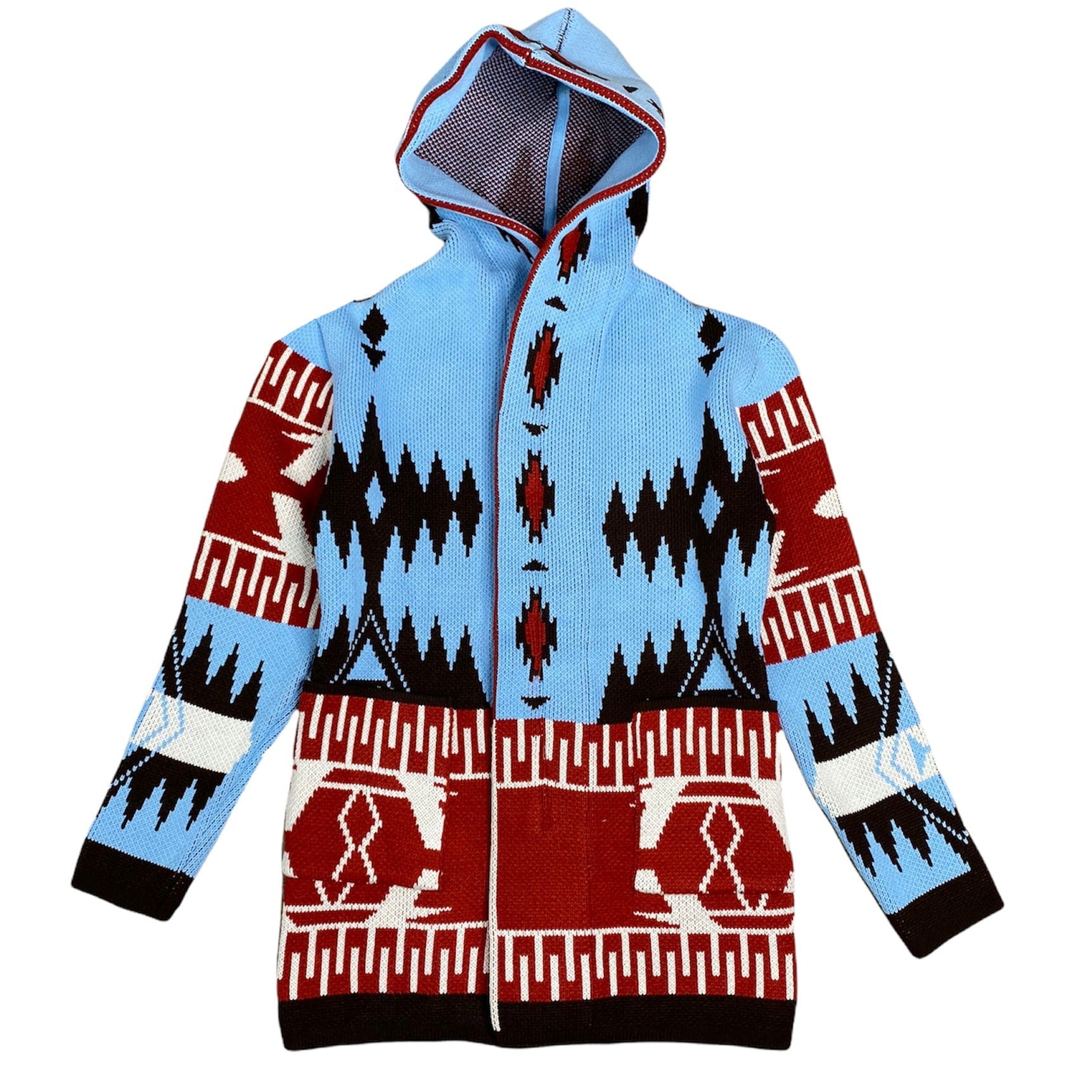 One In A Million Hooded Long Sleeve Cardigan Sweater (Sky/Black) C719-1 - Image 2