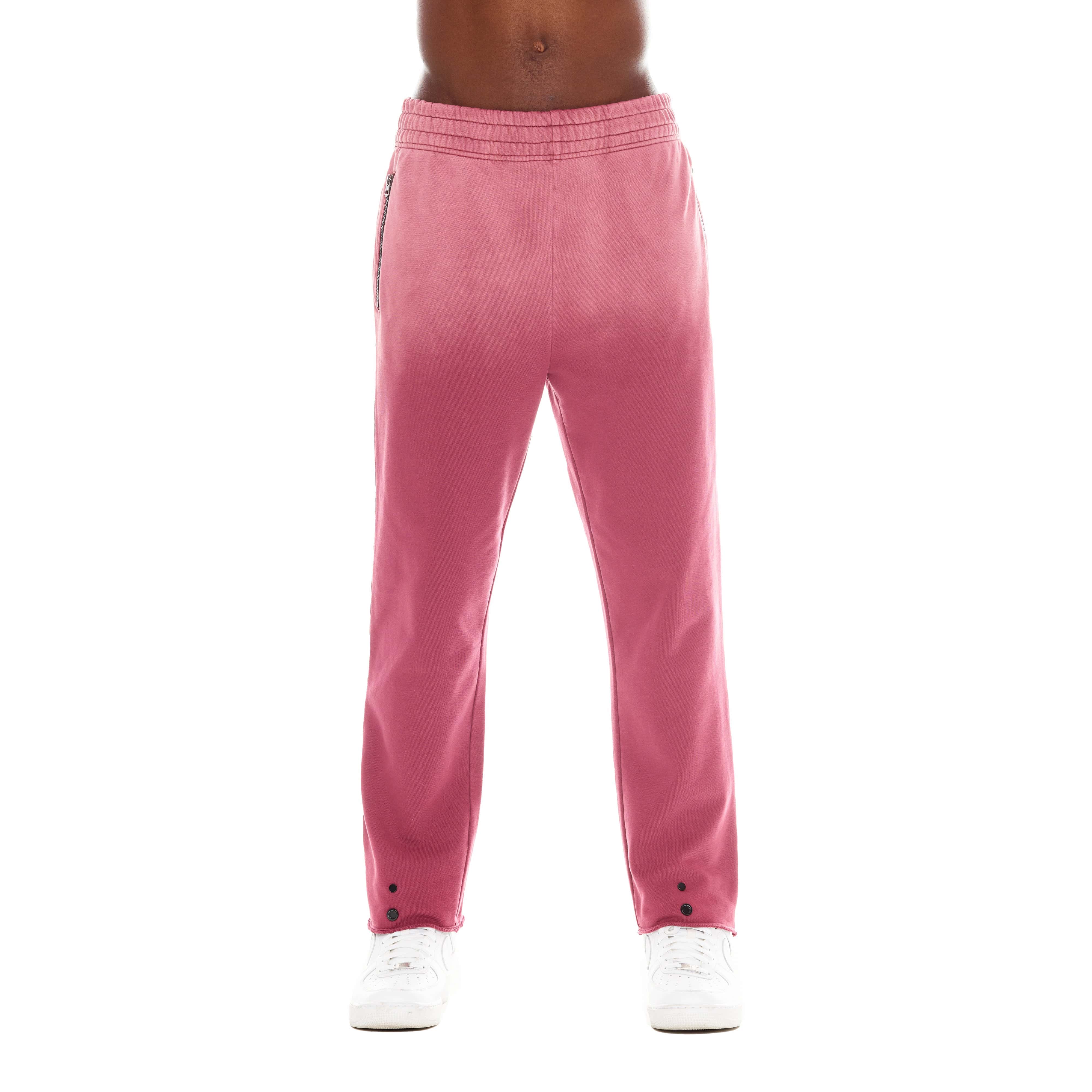 OPEN HEM SWEATPANTS IN VINTAGE MERLOT - Image 2