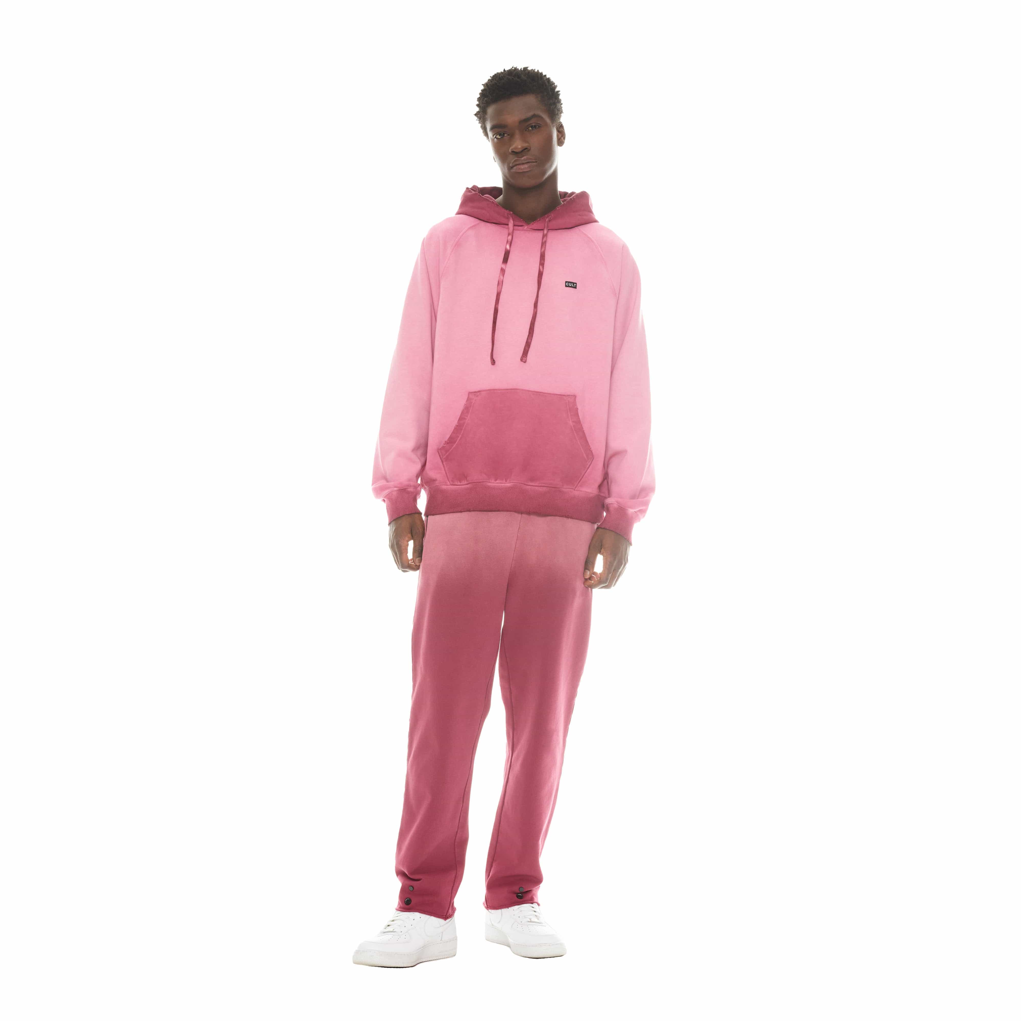 OPEN HEM SWEATPANTS IN VINTAGE MERLOT - Image 4