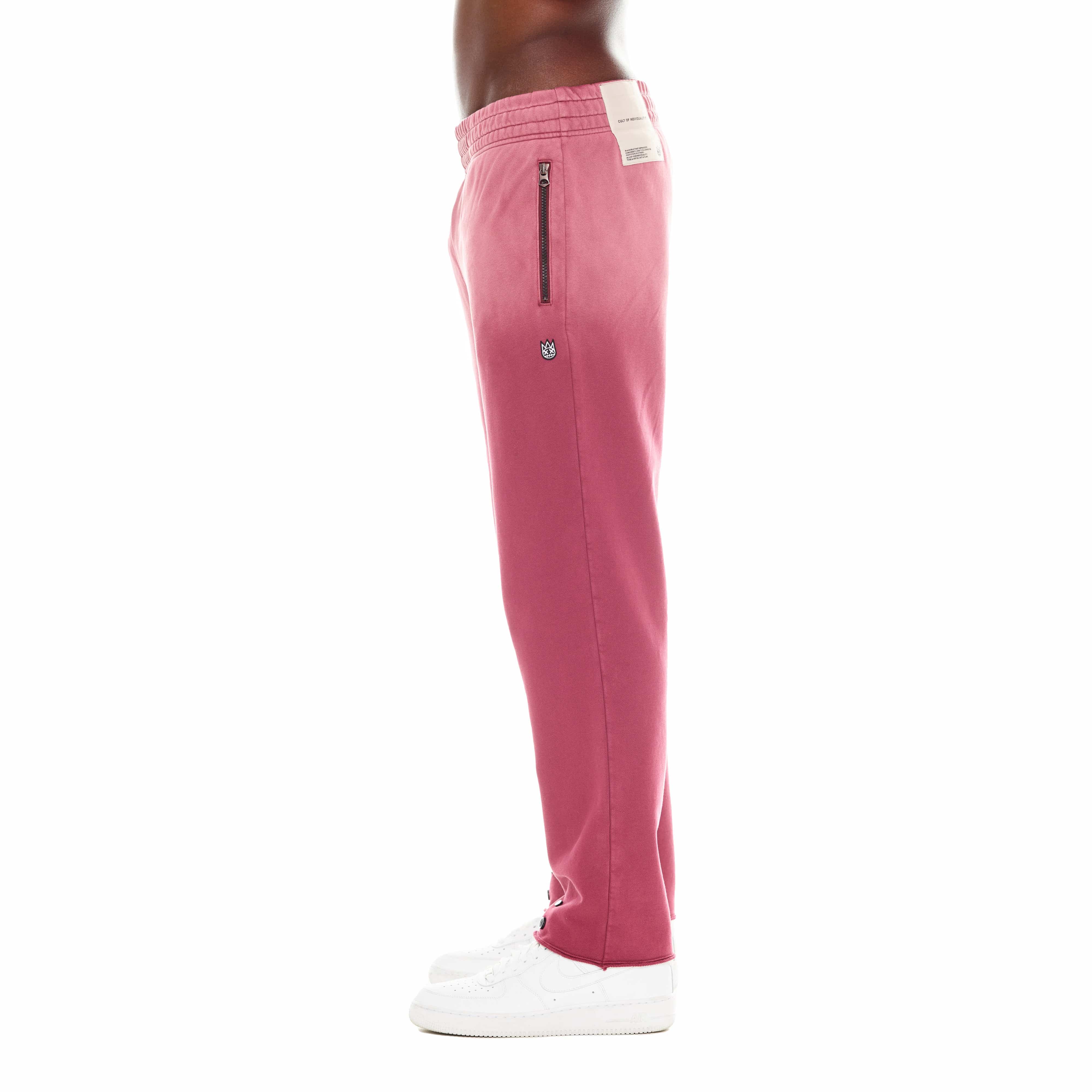 OPEN HEM SWEATPANTS IN VINTAGE MERLOT - Image 5