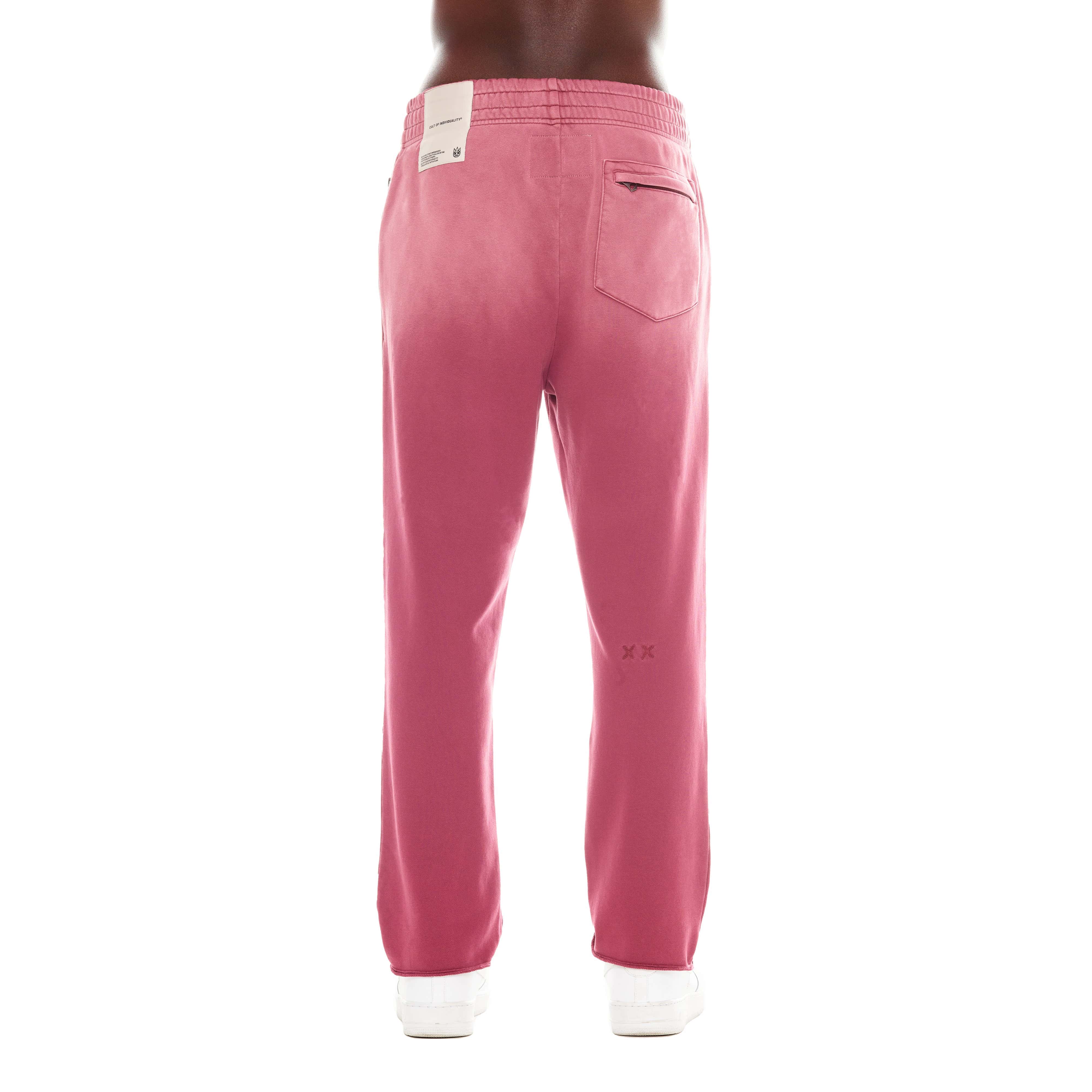 OPEN HEM SWEATPANTS IN VINTAGE MERLOT - Image 6