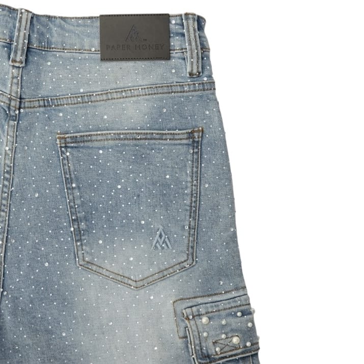 Paper Money Crystallized Pearl Short (Blue) PM1095 - Image 3