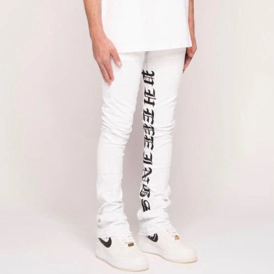 Pheelings Against All Odds Flare Stack Denim (White/Black) - Image 2