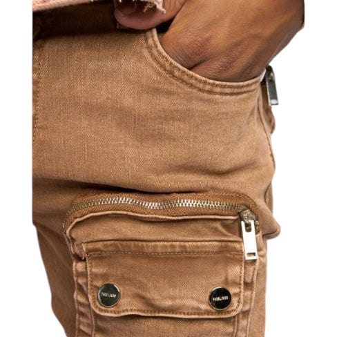 Pheelings "Journey To Greatness" Cargo Flare Stacked Denim (Brown) - Image 6