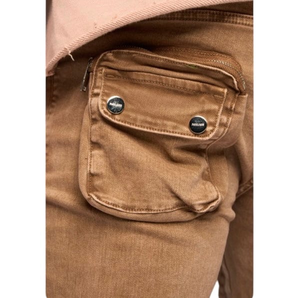 Pheelings "Journey To Greatness" Cargo Flare Stacked Denim (Brown) - Image 9