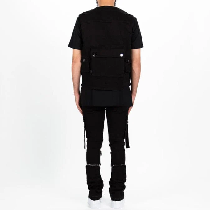 Pheelings Never Look Back Cargo Flare Stack Denim (Jet Black) - Image 6