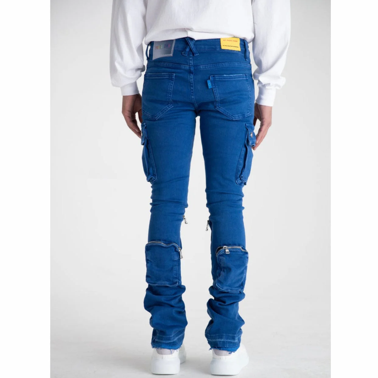 Pheelings Never Look Back Cargo Flare Stack Denim (Royal Blue) - PH-SS22 - Image 4
