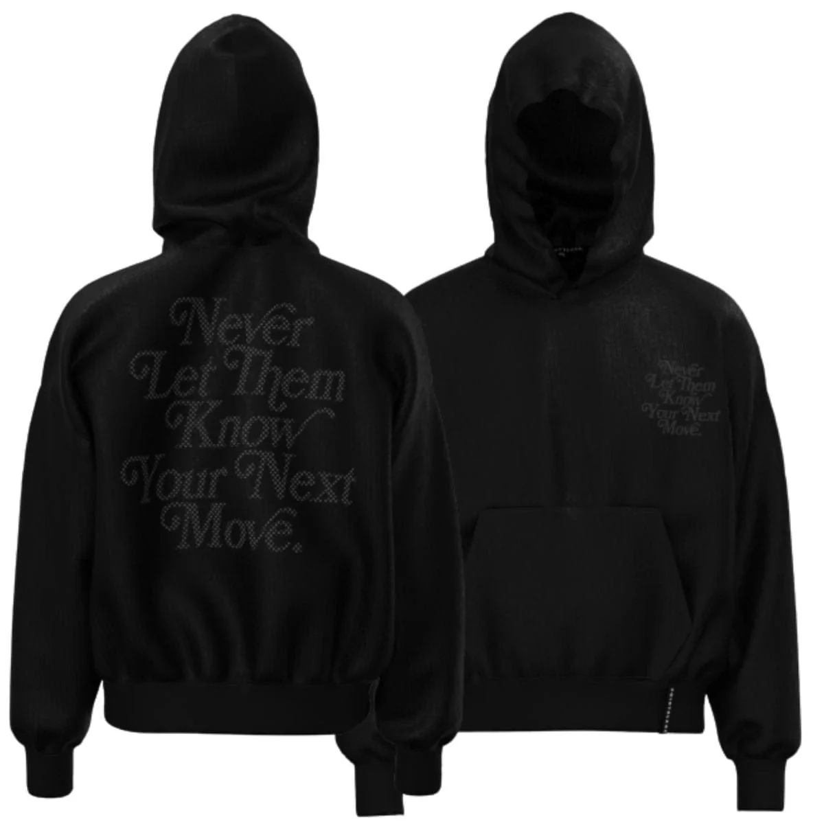 Point Blank Never Let Them Know Rhinestone Hoodie (Black) PBOC25JK_32
