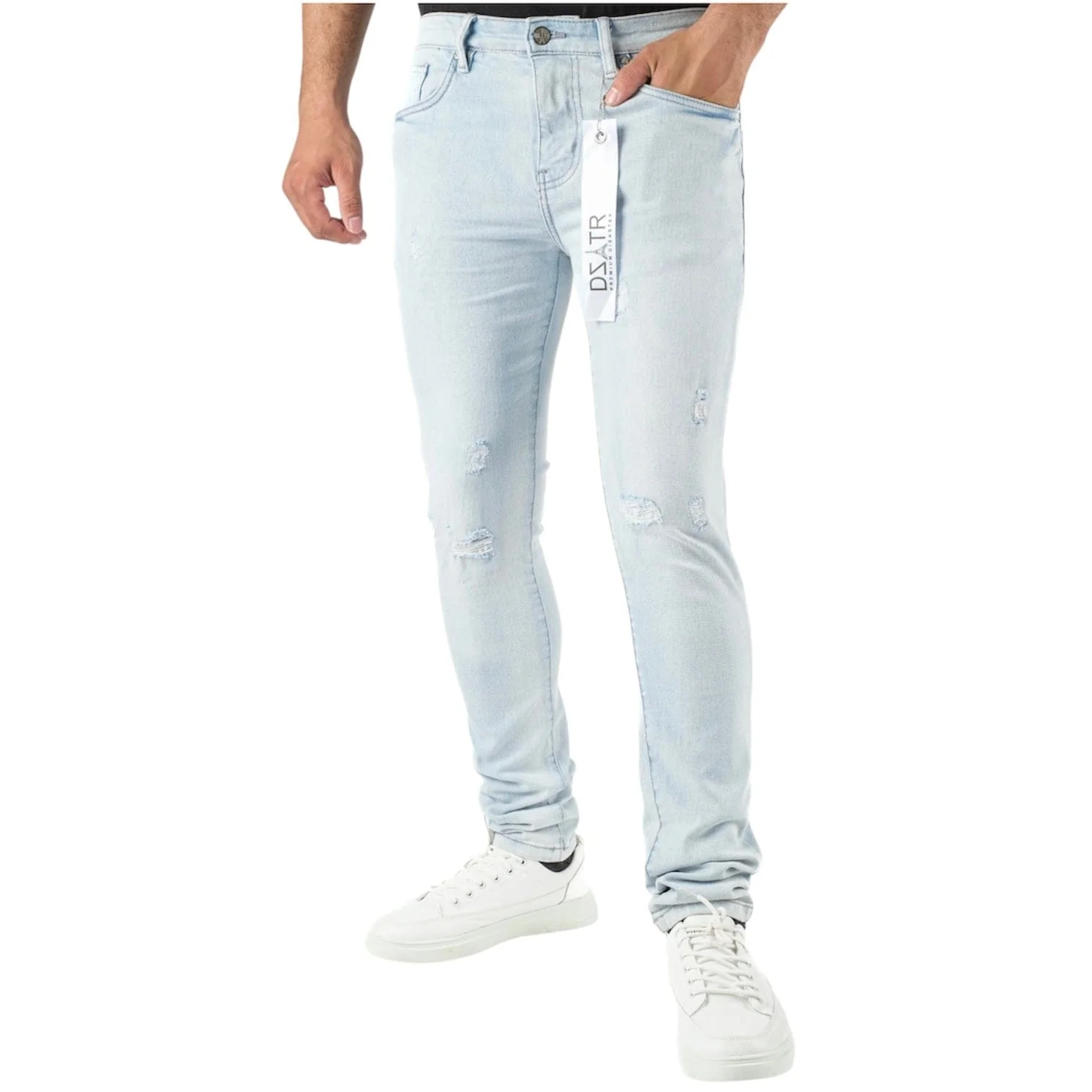 Premium Disaster Classic Super Stretch Denim (Ice Blue) DZTR-421 - Image 2
