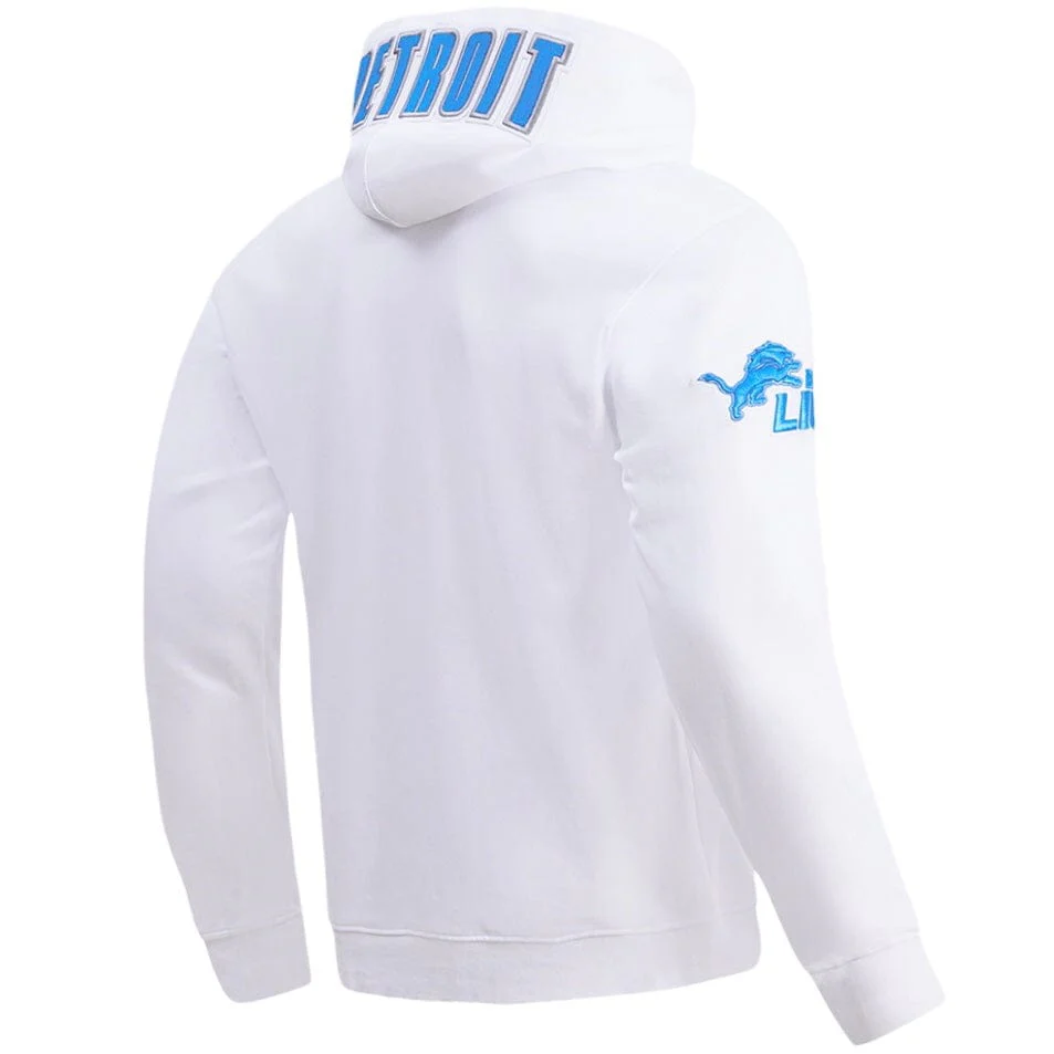 Pro Standard Detroit Lions Classic Chenille DK PO Hoodie (White) - Image 4