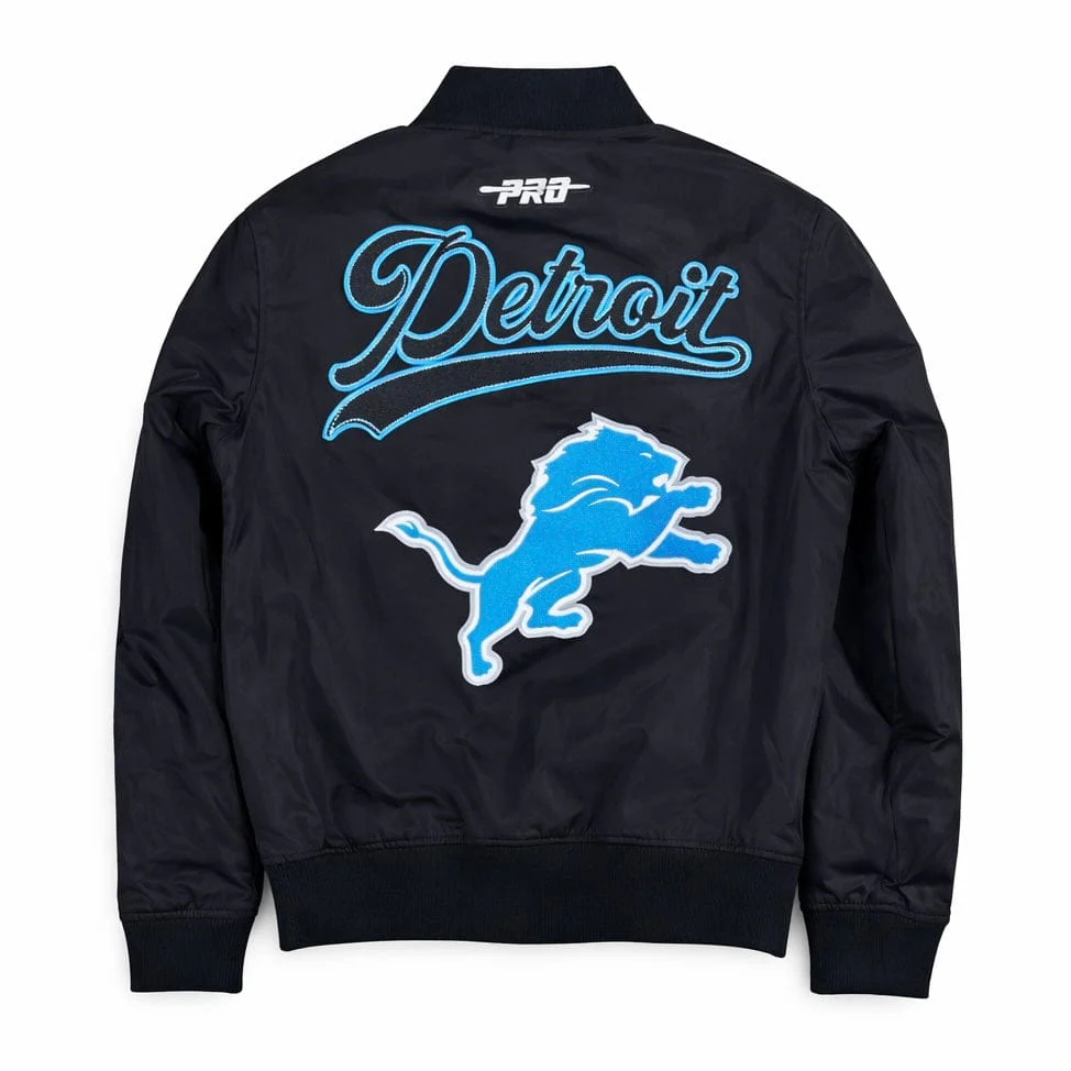 Pro Standard Detroit Lions Living Large Twill Jacket (Black) - Image 2