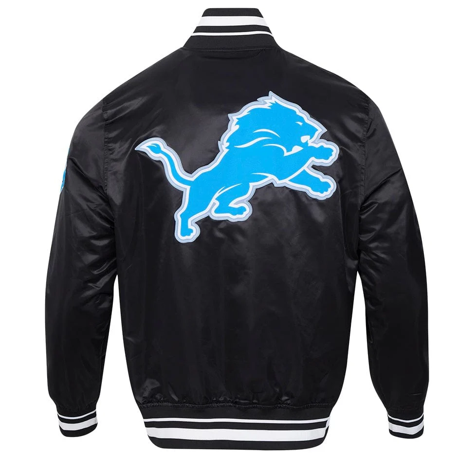 Pro Standard Detroit Lions Men's Script Tail Satin Jacket (Black) - Image 3