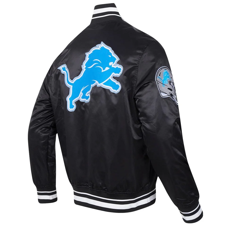 Pro Standard Detroit Lions Men's Script Tail Satin Jacket (Black) - Image 4
