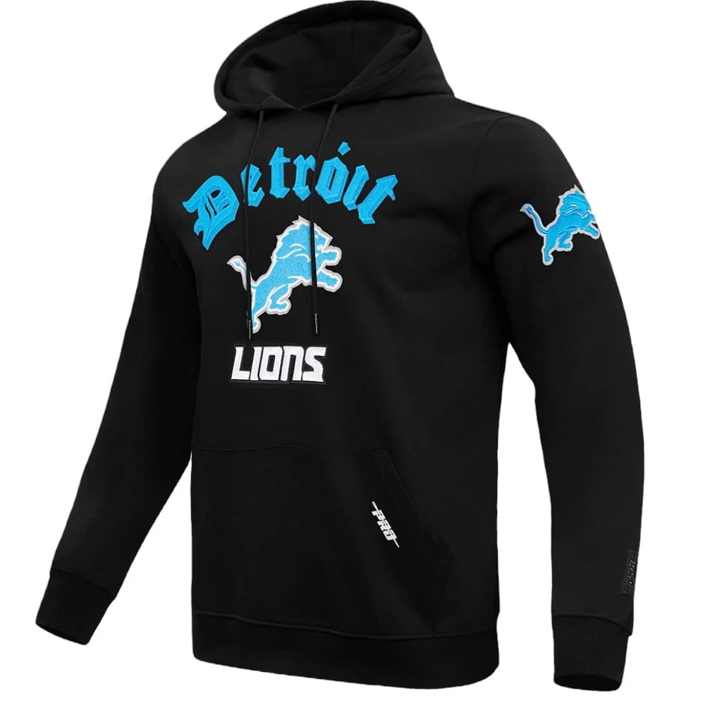 Pro Standard Detroit Lions Old English Flc PO Hoodie (Black) - Image 2
