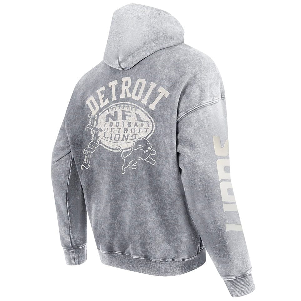 Pro Standard Detroit Lions Street Team Pullover Hoodie (Washed Grey) - Image 4