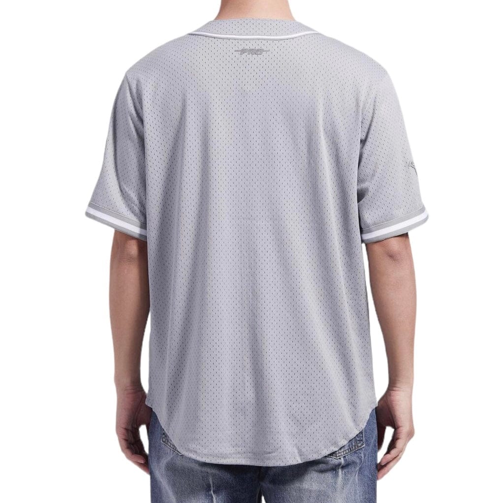 Pro Standard Detroit Lions Triple Tonal Mesh Button Down Shirt (Gray) - Image 4