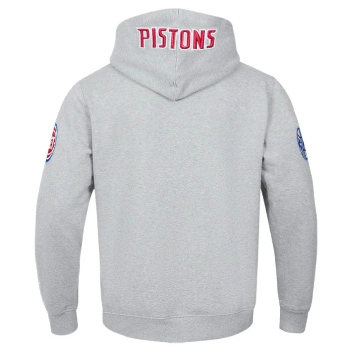 Pro Standard Detroit Piston Old English Fleece Pullover Hoodie (Heather Grey) - Image 2