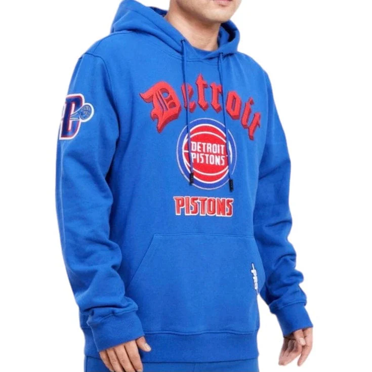 Pro Standard Detroit Piston Old English Fleece Pullover Hoodie (Royal Blue) - Image 2
