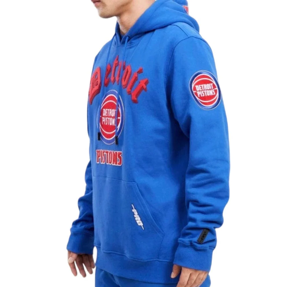 Pro Standard Detroit Piston Old English Fleece Pullover Hoodie (Royal Blue) - Image 3