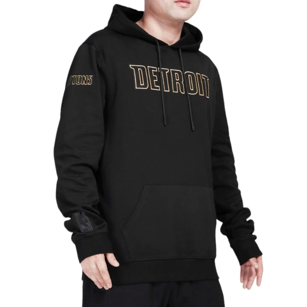Pro Standard Detroit Pistons Black & Gold Po Hoodie (Black) BDP5513636-BLK - Image 2