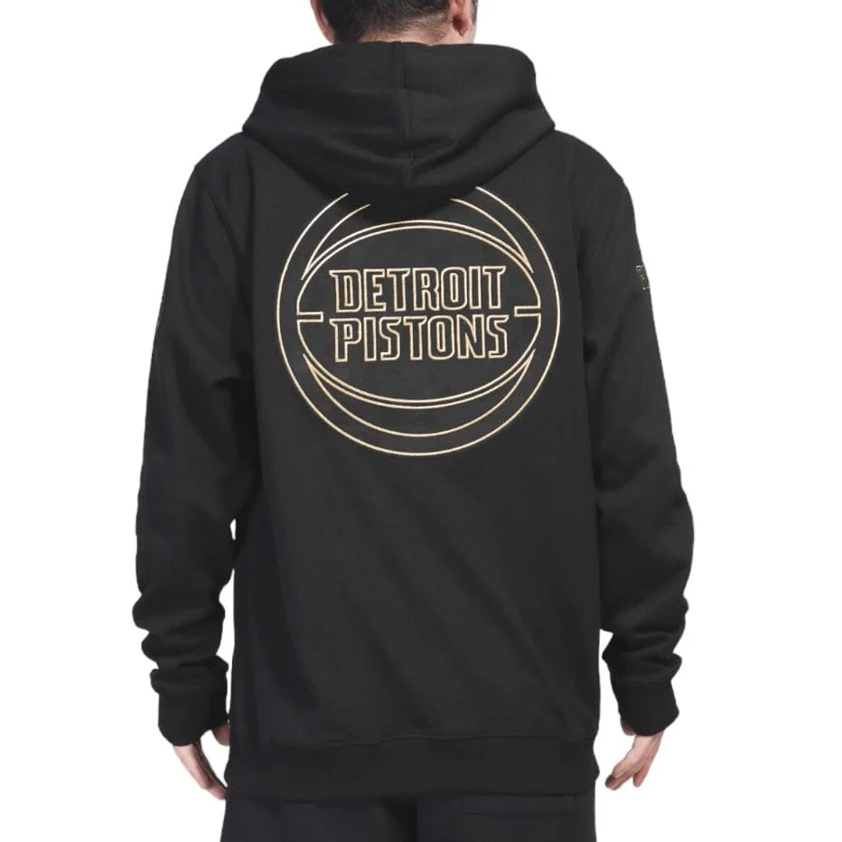 Pro Standard Detroit Pistons Black & Gold Po Hoodie (Black) BDP5513636-BLK - Image 4