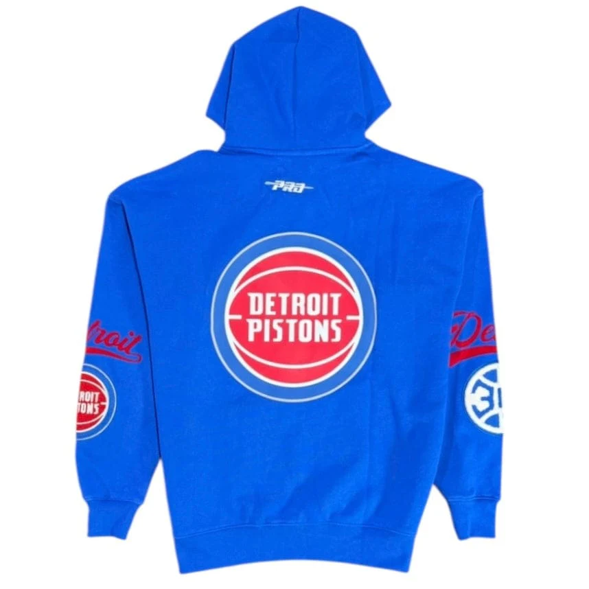 Pro Standard Detroit Pistons Living Large Fleece Pullover Hoodie (Royal Blue) - Image 2