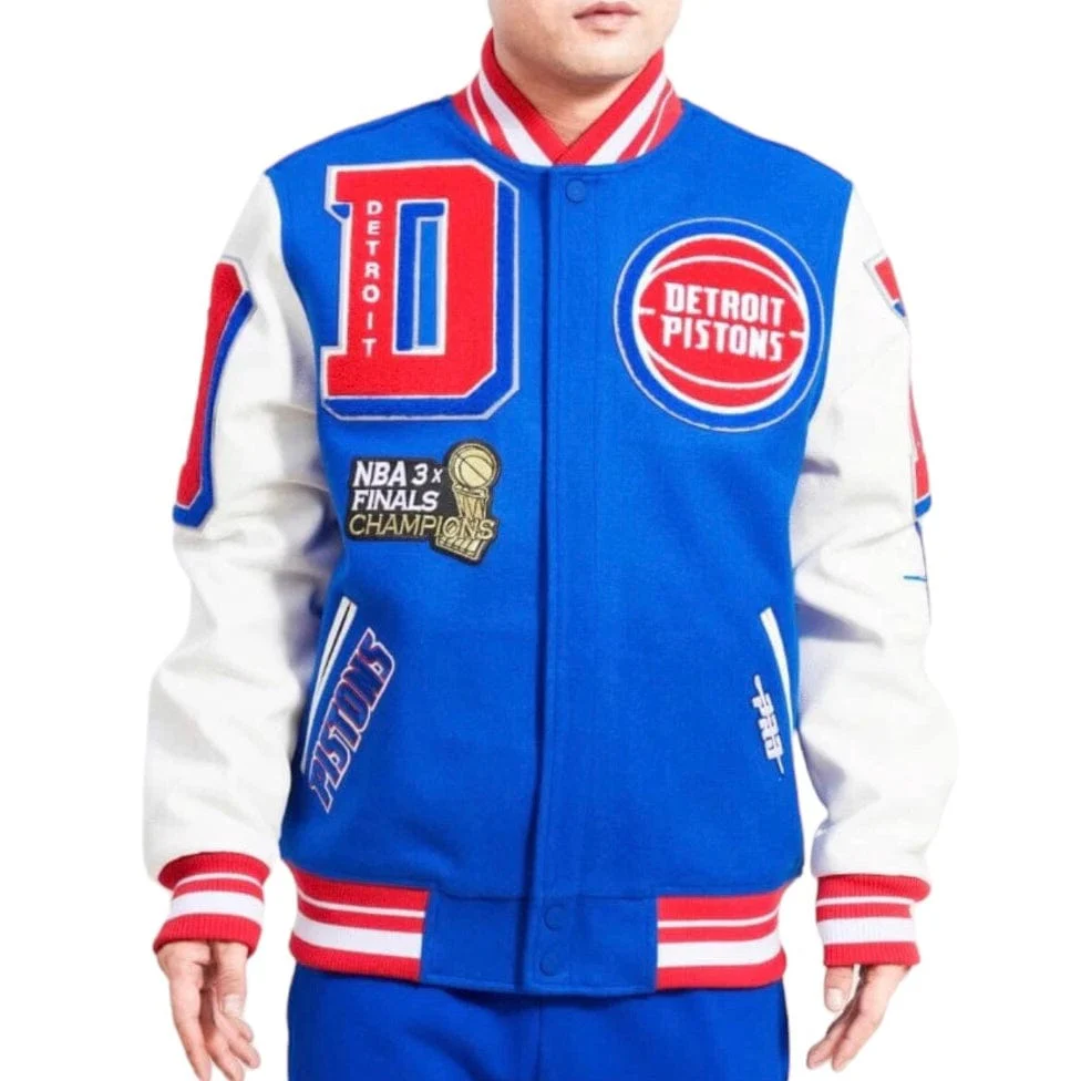 Pro Standard Detroit Pistons Mash Up Varsity Jacket (Royal/White) BDP654266