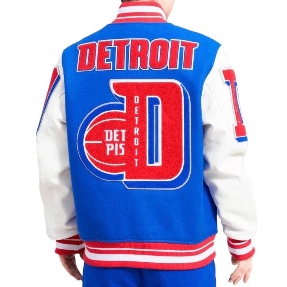 Pro Standard Detroit Pistons Mash Up Varsity Jacket (Royal/White) BDP654266 - Image 4