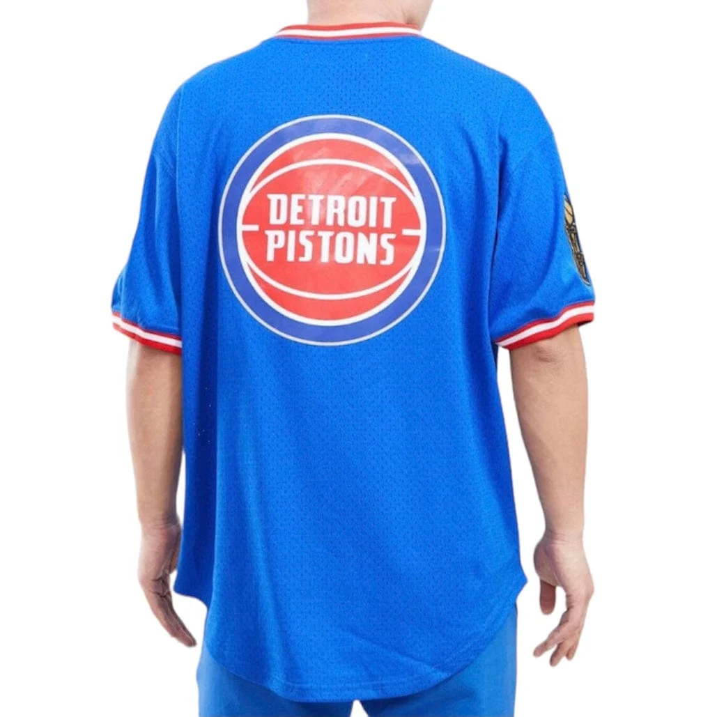 Pro Standard Detroit Pistons V Neck Jersey T Shirt (Royal Blue) BDP153946-RYB - Image 5