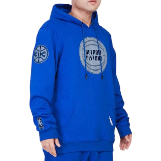 Pro Standard Detroit Pistons Varsity Blues Fleece Hoodie (Royal Blue) - Image 2