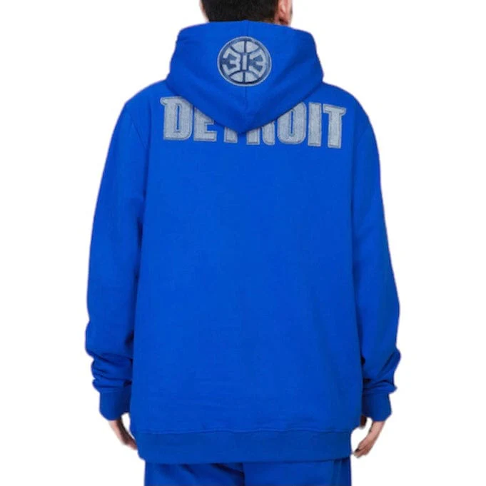 Pro Standard Detroit Pistons Varsity Blues Fleece Hoodie (Royal Blue) - Image 4