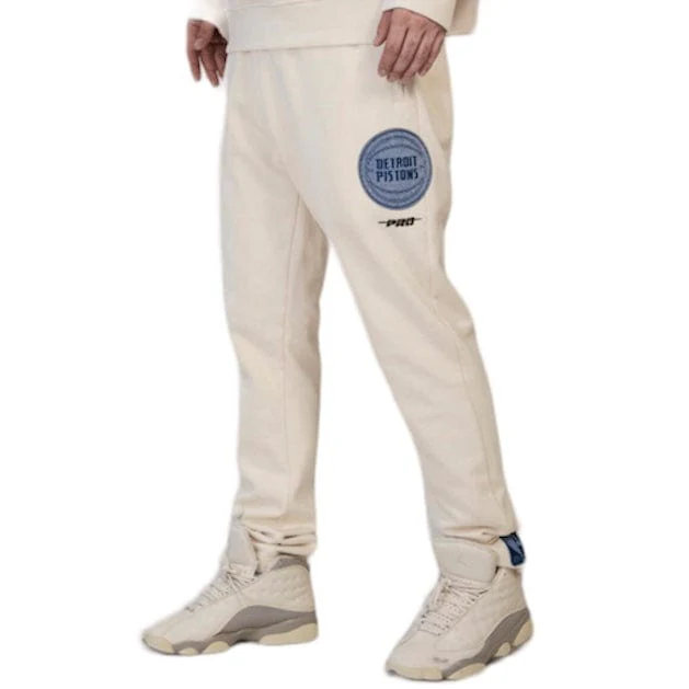 Pro Standard Detroit Pistons Varsity Blues Fleece Sweatpants (Linen) - Image 3