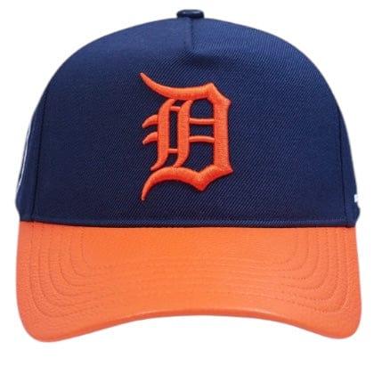 Pro Standard Detroit Tigers City Ransom Leather Pinch Front Strapback (Navy)