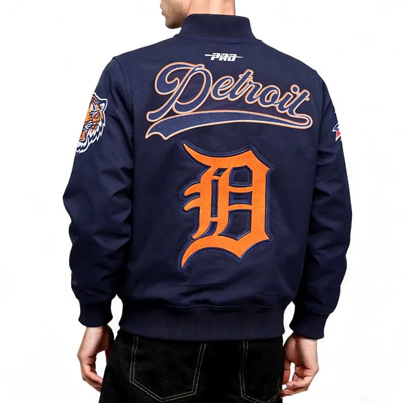 Pro Standard Detroit Tigers Living Large Twill Jacket (Midnight Navy) - Image 2