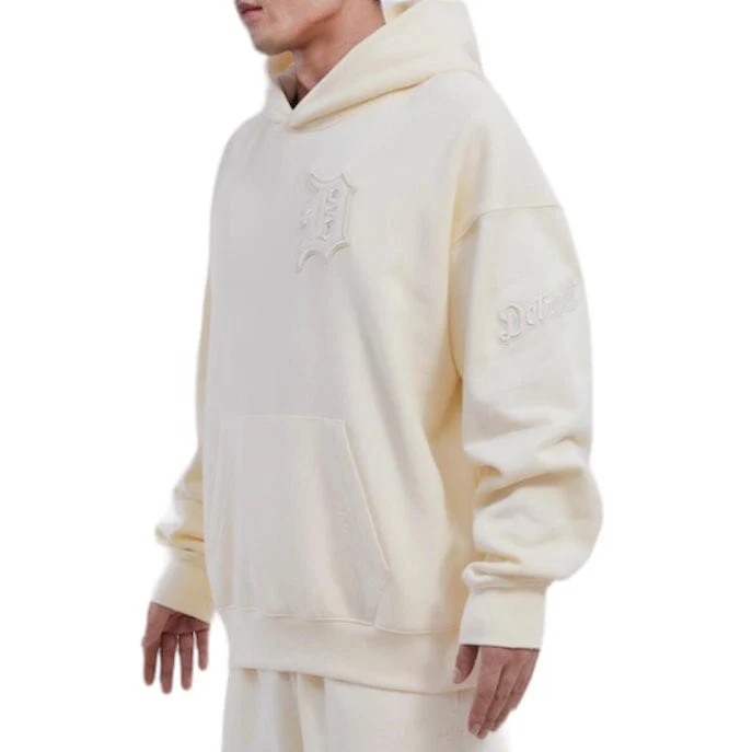 Pro Standard Detroit Tigers Neutral Drop Shoulder Fleece Po Hoodie (Eggshell) - Image 3