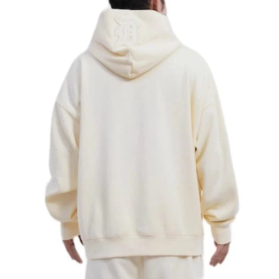 Pro Standard Detroit Tigers Neutral Drop Shoulder Fleece Po Hoodie (Eggshell) - Image 4