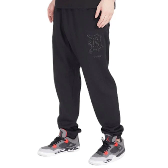 Pro Standard Detroit Tigers Neutral Relaxed Fleece Sweatpants (Black) - Image 3
